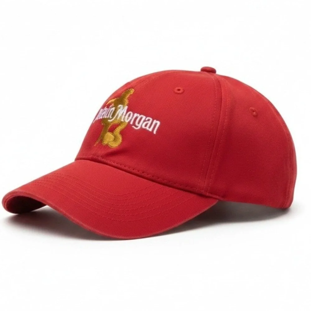 Captain Morgan‎ Red Baseball Hat Cap Gold Embroidered Logo Adjustable DS-1045